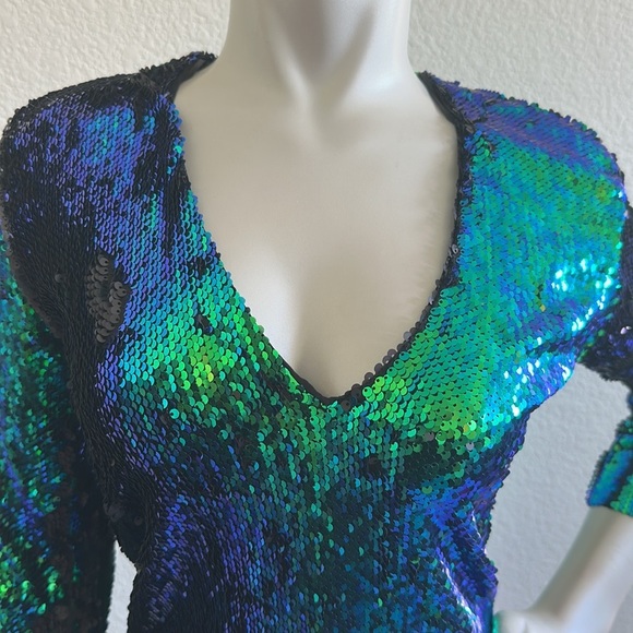 ZARA green sequined dress - Picture 7 of 11